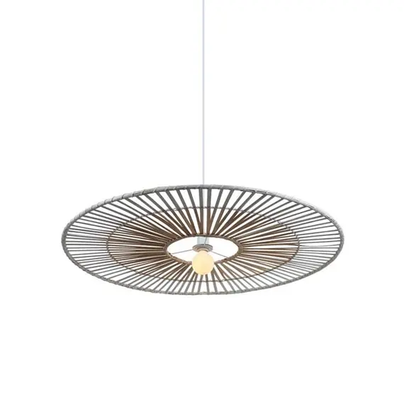 Полилей ZAMBELIS 19107 PENDANT LIGHT BAMBOO METAL WHITE 1xE27 | Osvetlenieto.bg