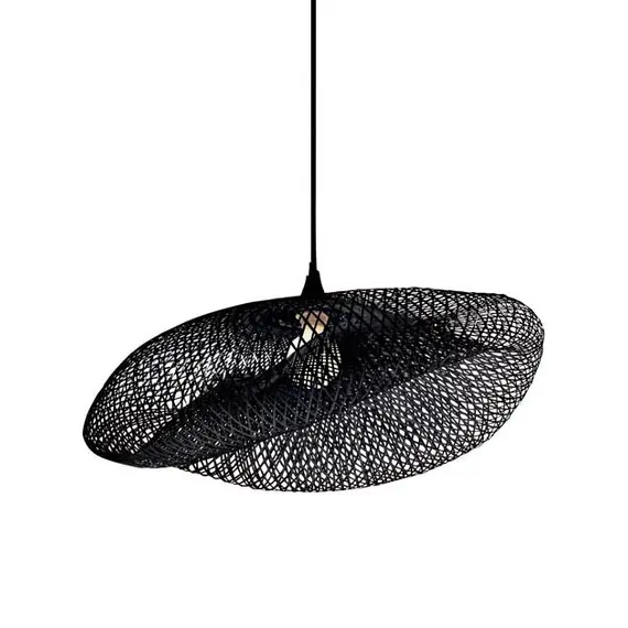 Полилей ZAMBELIS 19108 PENDANT LIGHT BAMBOO BLACK 1xE27 | Osvetlenieto.bg