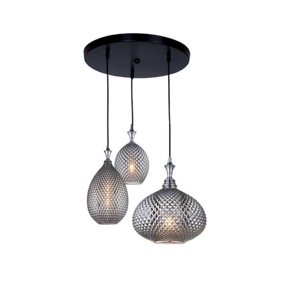 Полилей ZAMBELIS 19241 PENDANT LIGHT BLACK 3xE27 | Osvetlenieto.bg