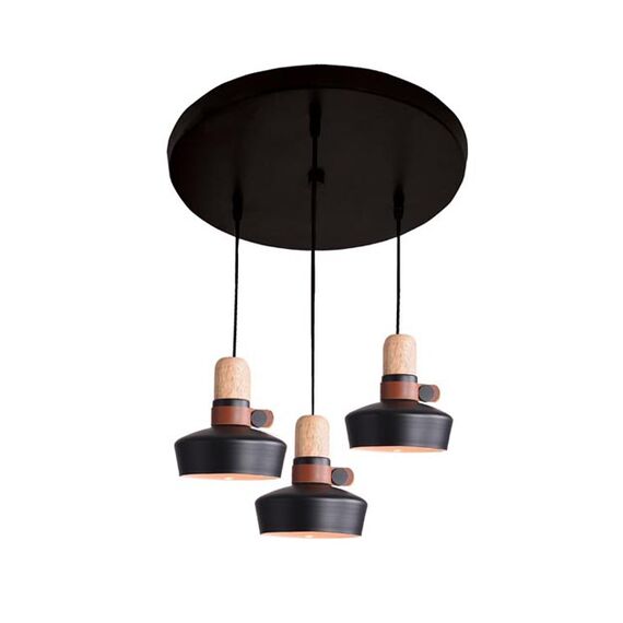Полилей ZAMBELIS 1994-B PENDANT LIGHT BLACK 3xE27 | Osvetlenieto.bg