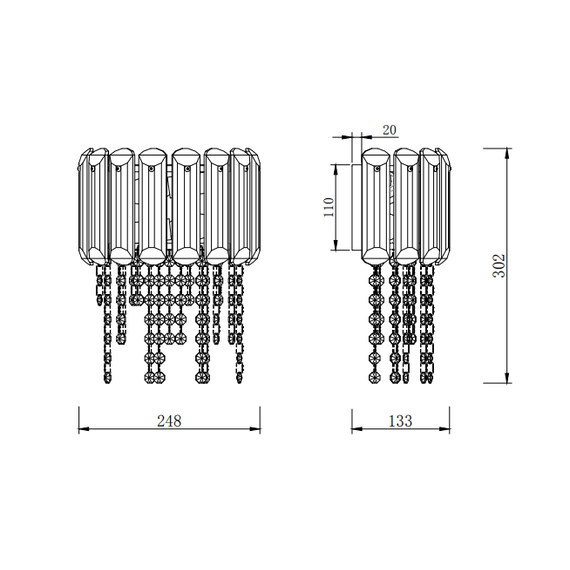 Аплик Hail MOD097WL-02CH Maytoni 2xE14 | Osvetlenieto.bg