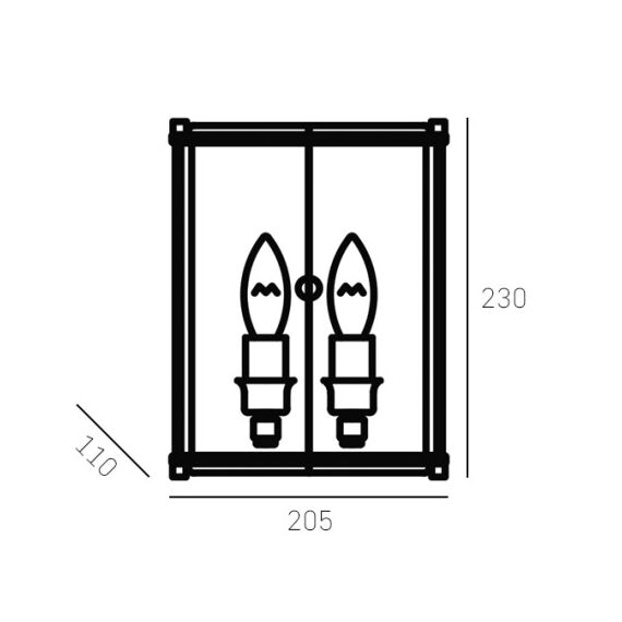 Аплик NEW YORK W02899CH CosmoLight 2xE14 | Osvetlenieto.bg