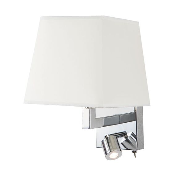 Аплик ZAMBELIS H26-W SCONCE METAL SHADE CHROME 1xE27+LED 3W 3000K | Osvetlenieto.bg