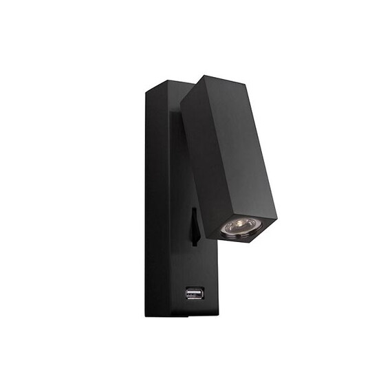 LED Аплик ZAMBELIS H35 SCONCE BLACK MATT USB 3W 3000K | Osvetlenieto.bg