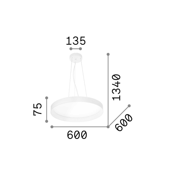 LED Полилей FLY SP D60 276601 Ideal Lux 50W 3000K | Osvetlenieto.bg