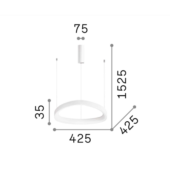 LED Полилей GEMINI SP D42 BIANCO 247229 Ideal Lux 38W 3000K | Osvetlenieto.bg
