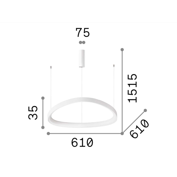 LED Полилей GEMINI SP D61 NERO 247267 Ideal Lux 48W 3000K | Osvetlenieto.bg