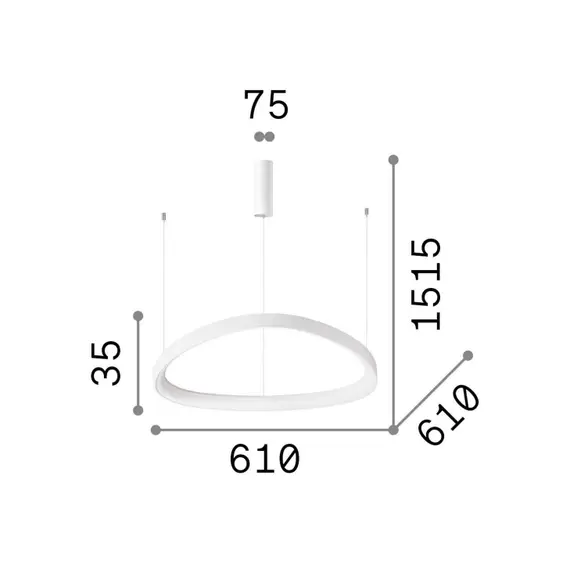 LED Полилей GEMINI SP D61 NERO 247267 Ideal Lux 48W 3000K | Osvetlenieto.bg