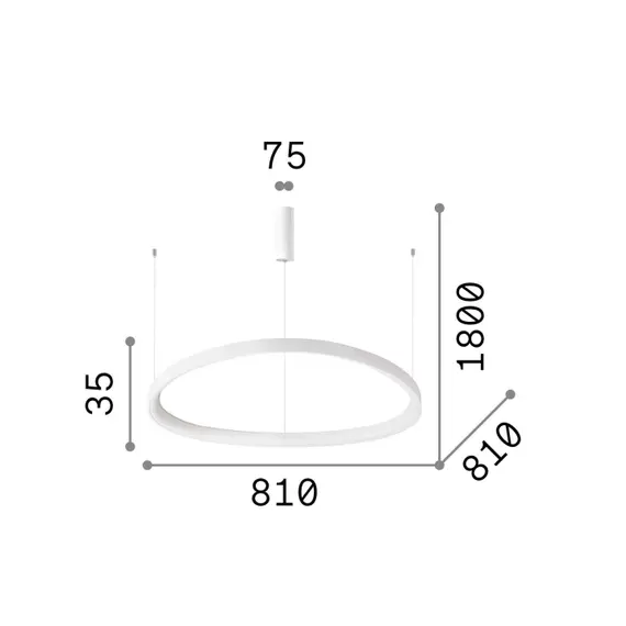 LED Полилей GEMINI SP D81 BIANCO 247274 Ideal Lux 60W 3000K | Osvetlenieto.bg