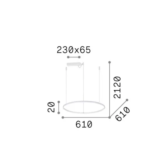 LED Полилей HULAHOOP SP D060 258775 Ideal Lux 30W 3000K | Osvetlenieto.bg