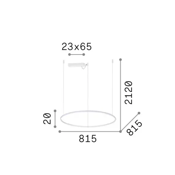 LED Полилей HULAHOOP SP D080 258768 Ideal Lux 40W 3000K | Osvetlenieto.bg