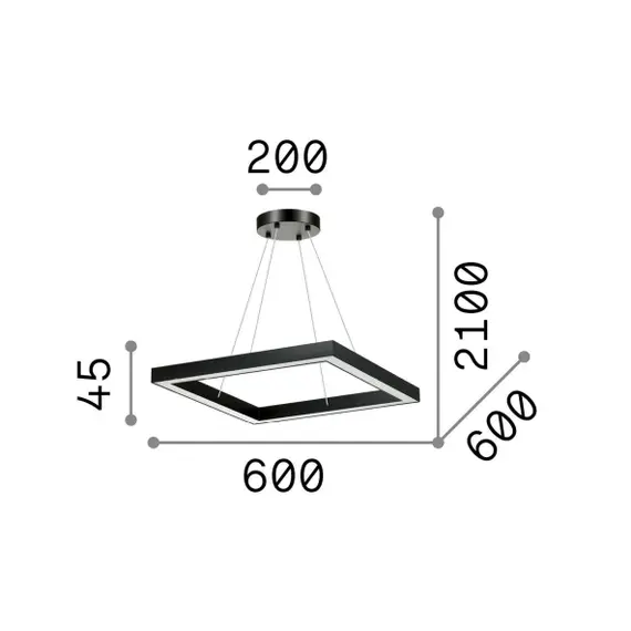 LED Полилей ORACLE D60 SQUARE BIANCO 245683 Ideal Lux 39W 3000K | Osvetlenieto.bg