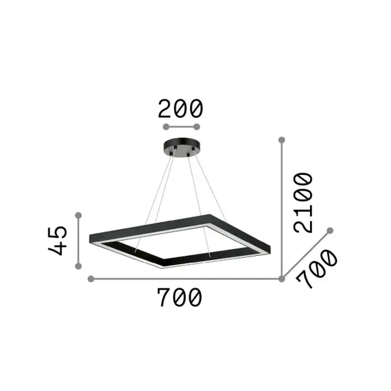 LED Полилей ORACLE D70 SQUARE BIANCO 245706 Ideal Lux 43W 3000K | Osvetlenieto.bg