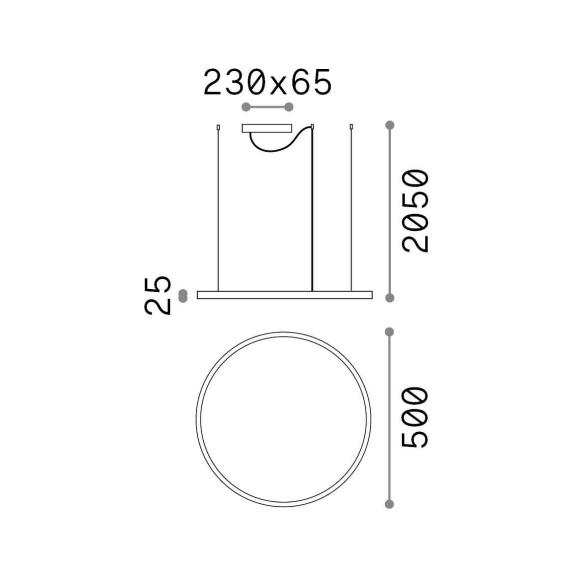 LED Полилей ORACLE SLIM SP D050 ROUND 3000K ON-OFF NE 229492 Ideal Lux | Osvetlenieto.bg