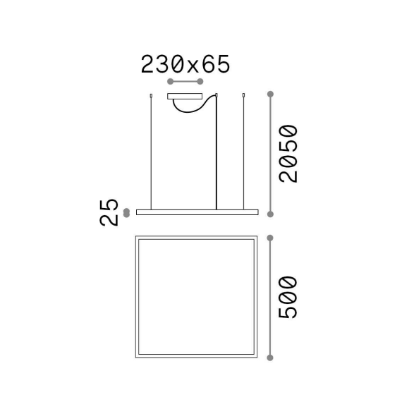 LED Полилей ORACLE SLIM SP D050 SQUARE 3000K ON-OFF NE 259161 Ideal Lux | Osvetlenieto.bg