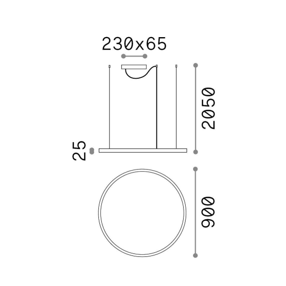 LED Полилей ORACLE SLIM SP D090 ROUND 3000K ON-OFF NE 229508 Ideal Lux | Osvetlenieto.bg