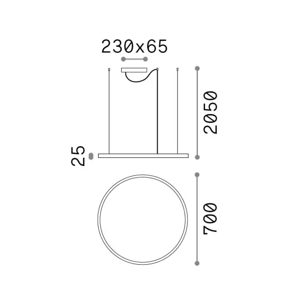 LED Полилей ORACLE SLIM SP D70 ROUND BK 229515 Ideal Lux 35W 3000K | Osvetlenieto.bg