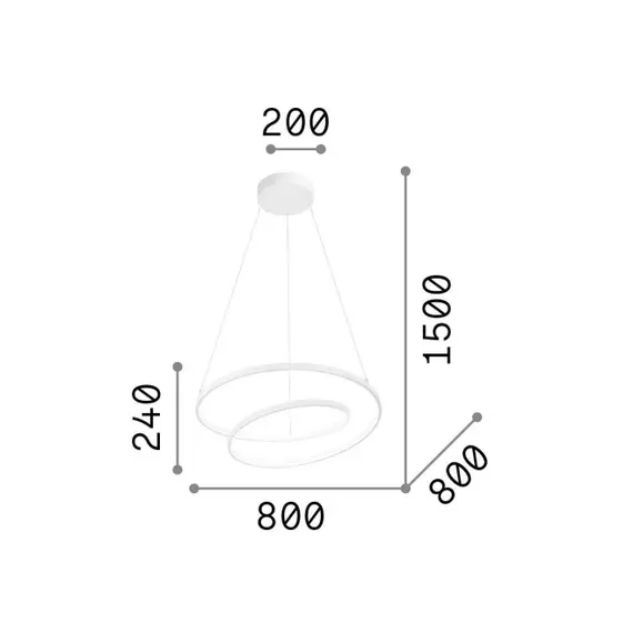 LED Полилей OZ SP D80 BIANCO 253664 Ideal Lux 59W 3000K | Osvetlenieto.bg