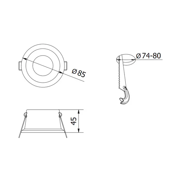 Луна за баня кръгла бяло/черно ELVA IP54 | Osvetlenieto.bg