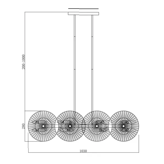 Полилей Aster MOD007PL-08G1 Maytoni 8xE14 | Osvetlenieto.bg