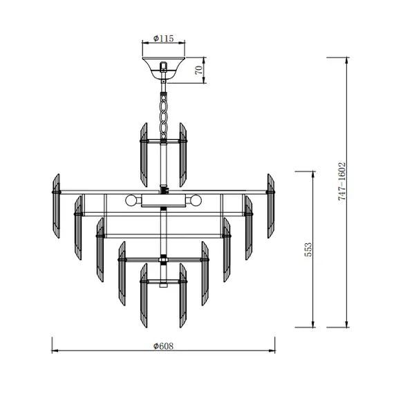 Полилей Flare DIA200PL-08G Maytoni 8xE14 | Osvetlenieto.bg