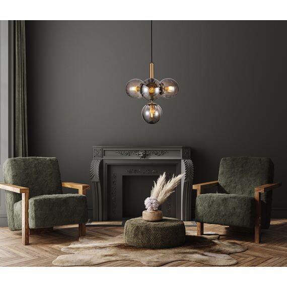 Полилей RAVENA PND-2324-4B BRO+SG Italux 4xE27 | Osvetlenieto.bg