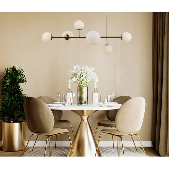 Полилей VAILANTE PND-31221-6-HBR Italux 3xE27+3xE14 | Osvetlenieto.bg