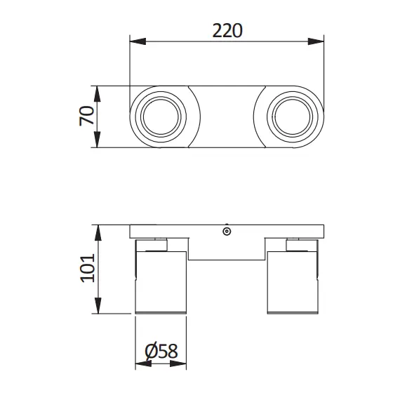 Двоен бял спот BLINK GTV 2xGU10 | Osvetlenieto.bg