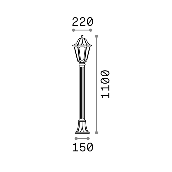 Градински стълб Anna Pt1 Small Nero 101514 Ideal Lux E27 IP44 | Osvetlenieto.bg Градински стълб Anna Pt1 Small Nero 101514 Ideal Lux E27 IP44 | Osvetlenieto.bg