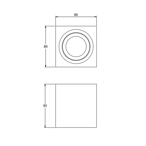 Квадратна луна бяла открит монтаж с насочване AVEIRO GU10 | Osvetlenieto.bg