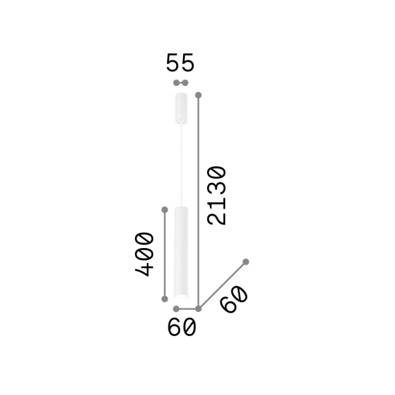LED Пендел TUBE SP D6 BIANCO 211701 Ideal Lux 9W 3000K | Osvetlenieto.bg