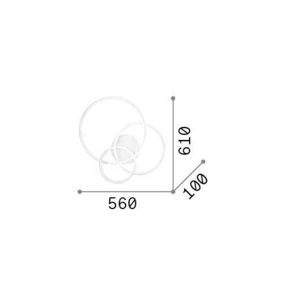 LED Плафон FRAME PL CERCHIO NERO 3000K 269825 Ideal Lux | Osvetlenieto.bg