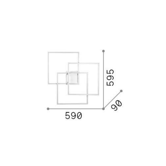 LED Плафон FRAME PL QUADRATO NERO 270678 Ideal Lux 35W 3000K | Osvetlenieto.bg