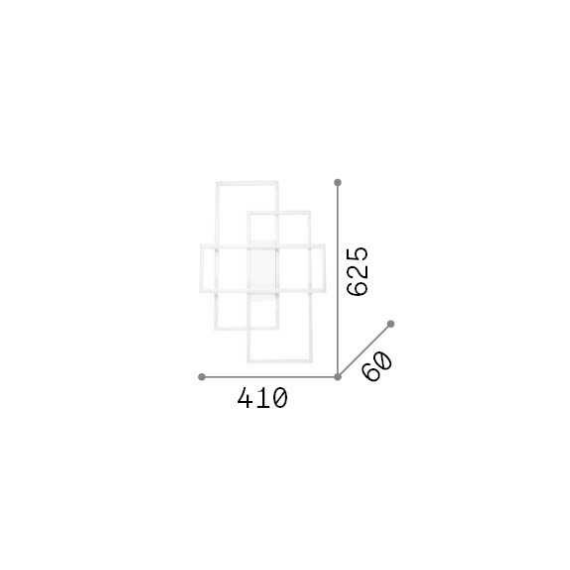 LED Плафон FRAME PL RETTANGOLO NERO 3000K 270661 Ideal Lux | Osvetlenieto.bg