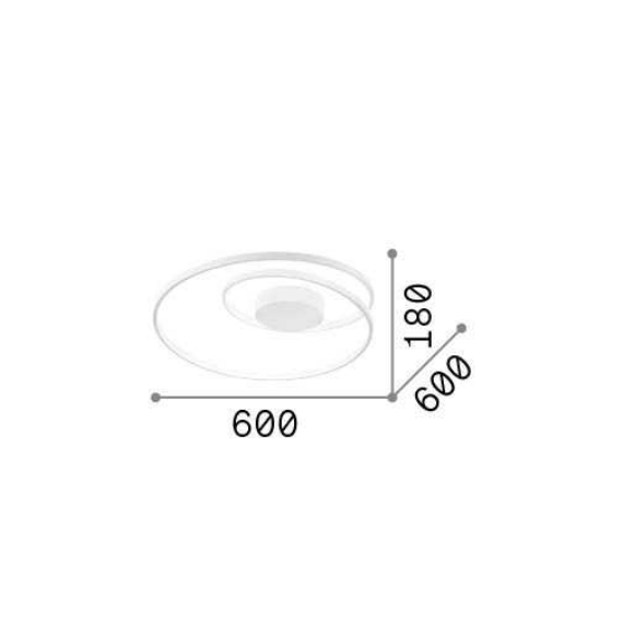 LED Плафон OZ PL D060 ON-OFF NERO 3000K 269412 Ideal Lux | Osvetlenieto.bg