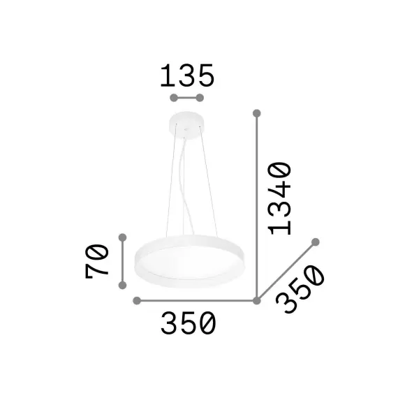 LED Полилей FLY SP D35 276564 Ideal Lux 18W 3000K | Osvetlenieto.bg