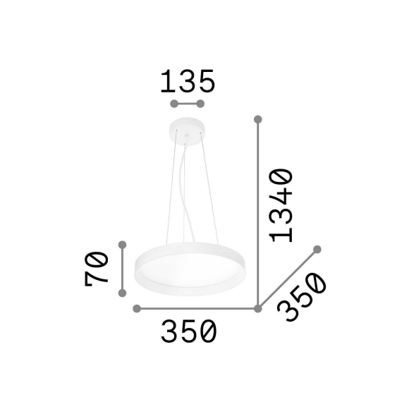 LED Полилей FLY SP D35 276571 Ideal Lux 18W 4000K | Osvetlenieto.bg