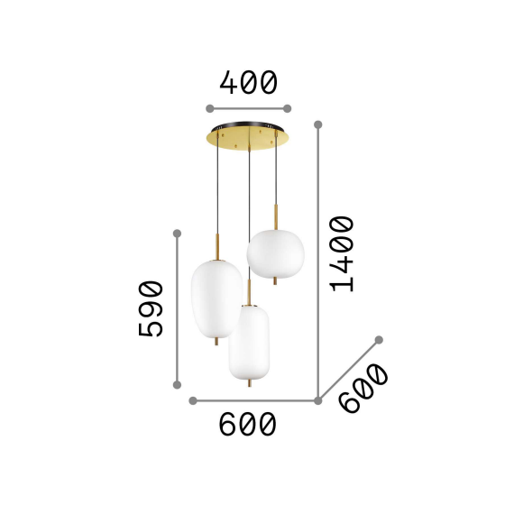 LED Полилей UMILE SP3 224541 Ideal Lux | Osvetlenieto.bg