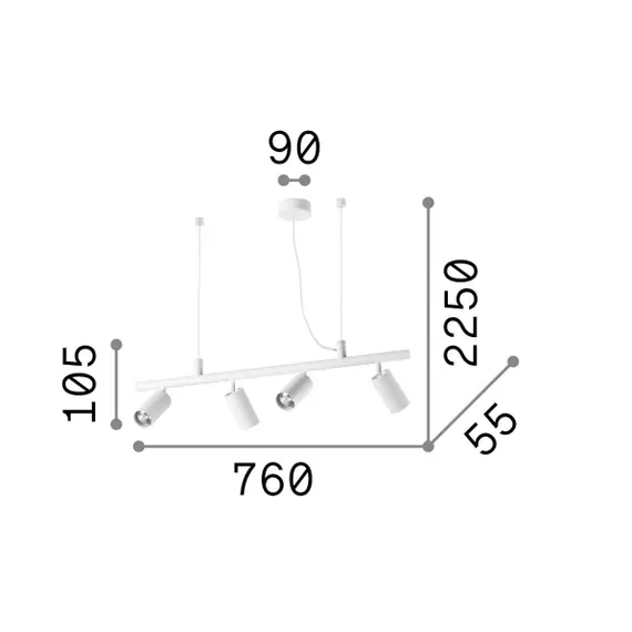 Полилей DYNAMITE SP4 OTTONE SATINATO 244624 Ideal Lux 4xGU10 | Osvetlenieto.bg