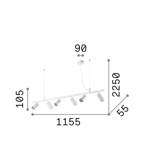 Полилей DYNAMITE SP6 NERO 231396 Ideal Lux 6xGU10 | Osvetlenieto.bg Полилей DYNAMITE SP6 NERO 231396 Ideal Lux 6xGU10 | Osvetlenieto.bg