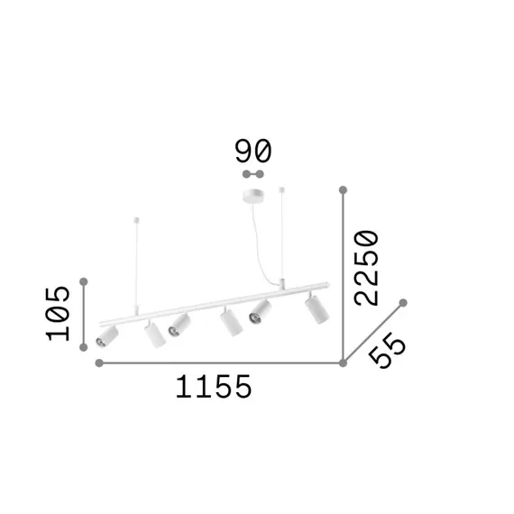 Полилей DYNAMITE SP6 OTTONE SATINATO 244648 Ideal Lux 6xGU10 | Osvetlenieto.bg