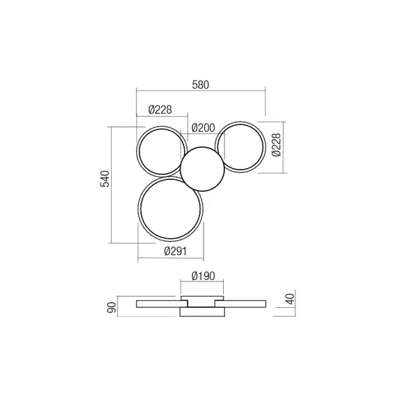 LED Плафон CRONOS 01-2538 Redo 50W 3000K | Osvetlenieto.bg