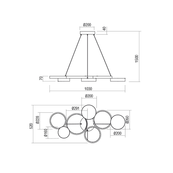 LED Полилей CRONOS 01-2546 Redo 65W 3000K | Osvetlenieto.bg