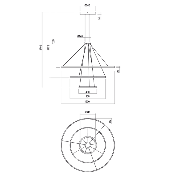 LED Полилей ORBIT 01-2483-TRIAC Redo 151W 4000K | Osvetlenieto.bg