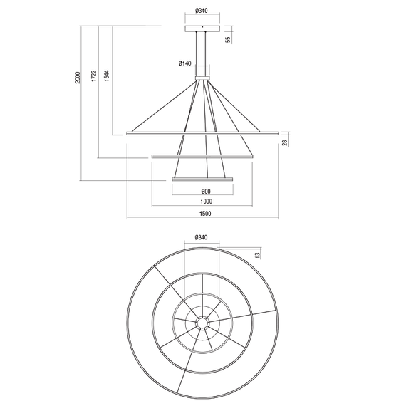 LED Полилей ORBIT 01-2484-TRIAC Redo 186W 4000K | Osvetlenieto.bg