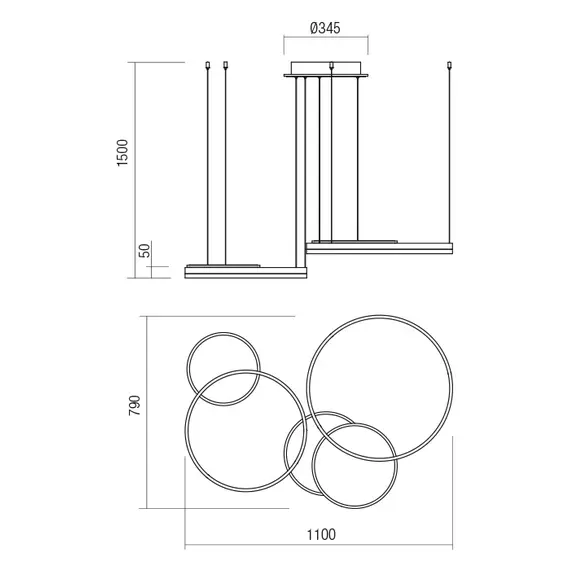 LED Полилей SIGUA 01-2608 Redo 114W 3000K | Osvetlenieto.bg