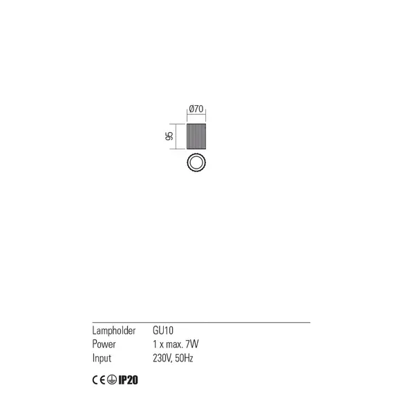 Луна за открит монтаж DELPHI 01-2555 Redo 1xGU10 | Osvetlenieto.bg