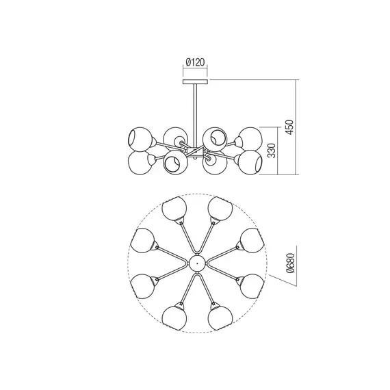Плафон PLURI 02-977 Smarter 8xE27 | Osvetlenieto.bg