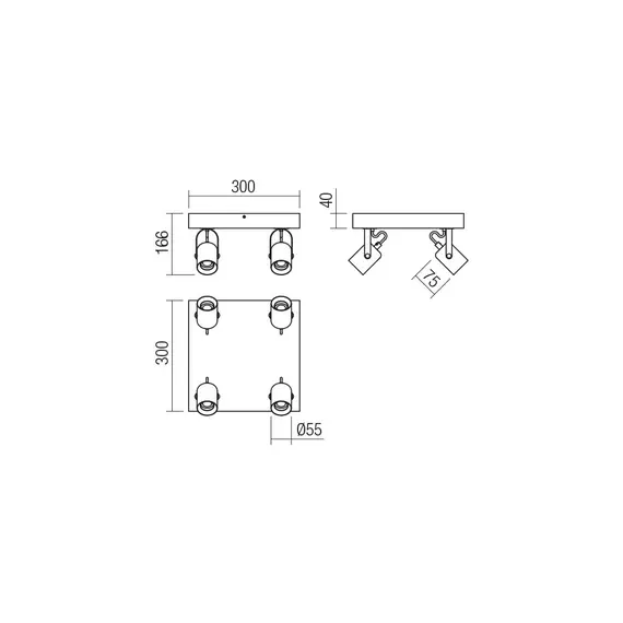 Плафон TAFFI 01-2417 Smarter 4xE27 | Osvetlenieto.bg