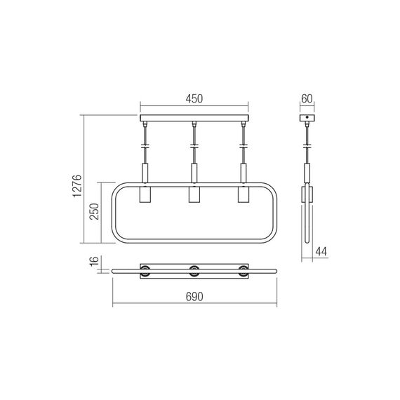 Полилей AERIS 01-2408 Smarte 3xE27 | Osvetlenieto.bg
